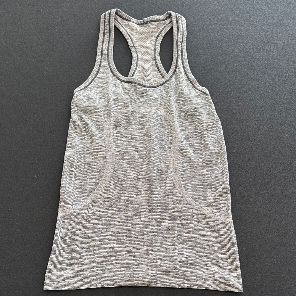 lululemon athletica swiftly tech Light Gray Racerback Tank Top